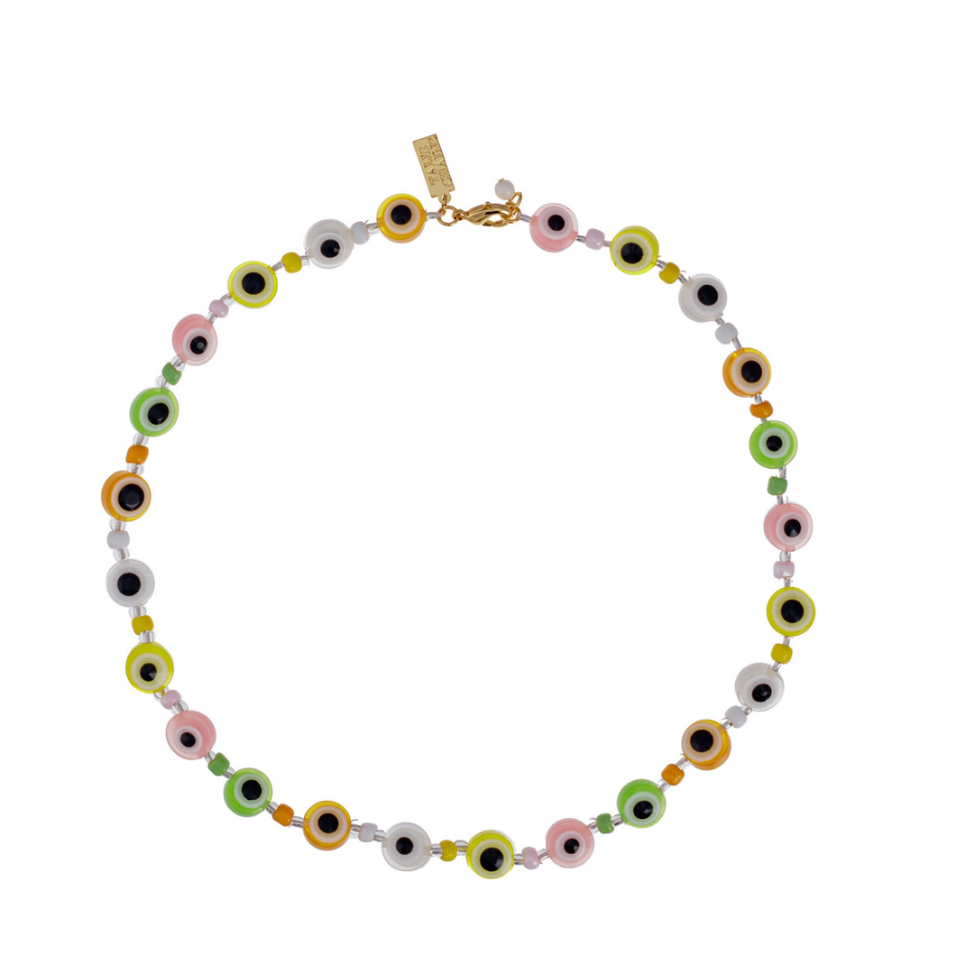 All Eyes On You Beaded Choker- Lime