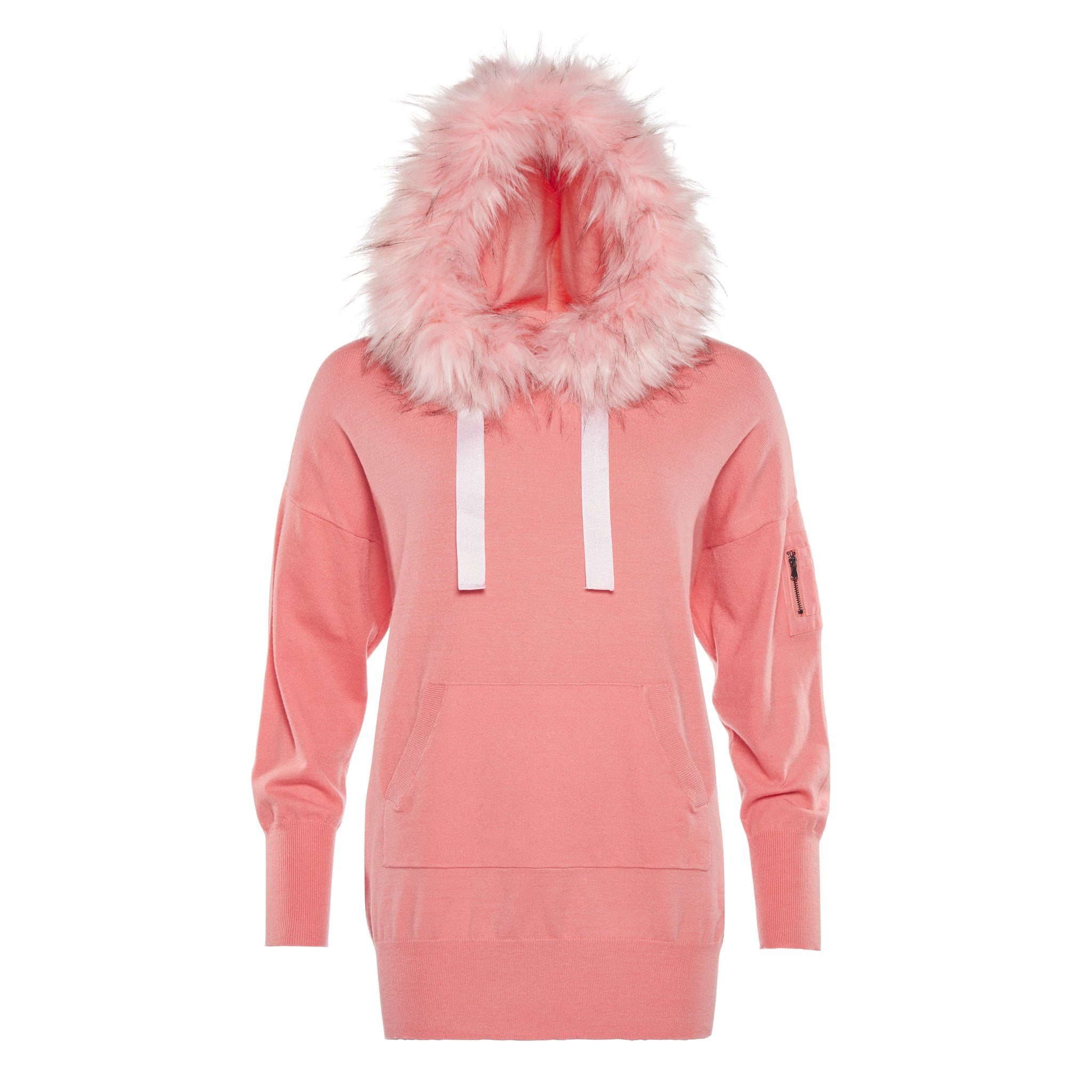 Faux fur hoodie outlet pink