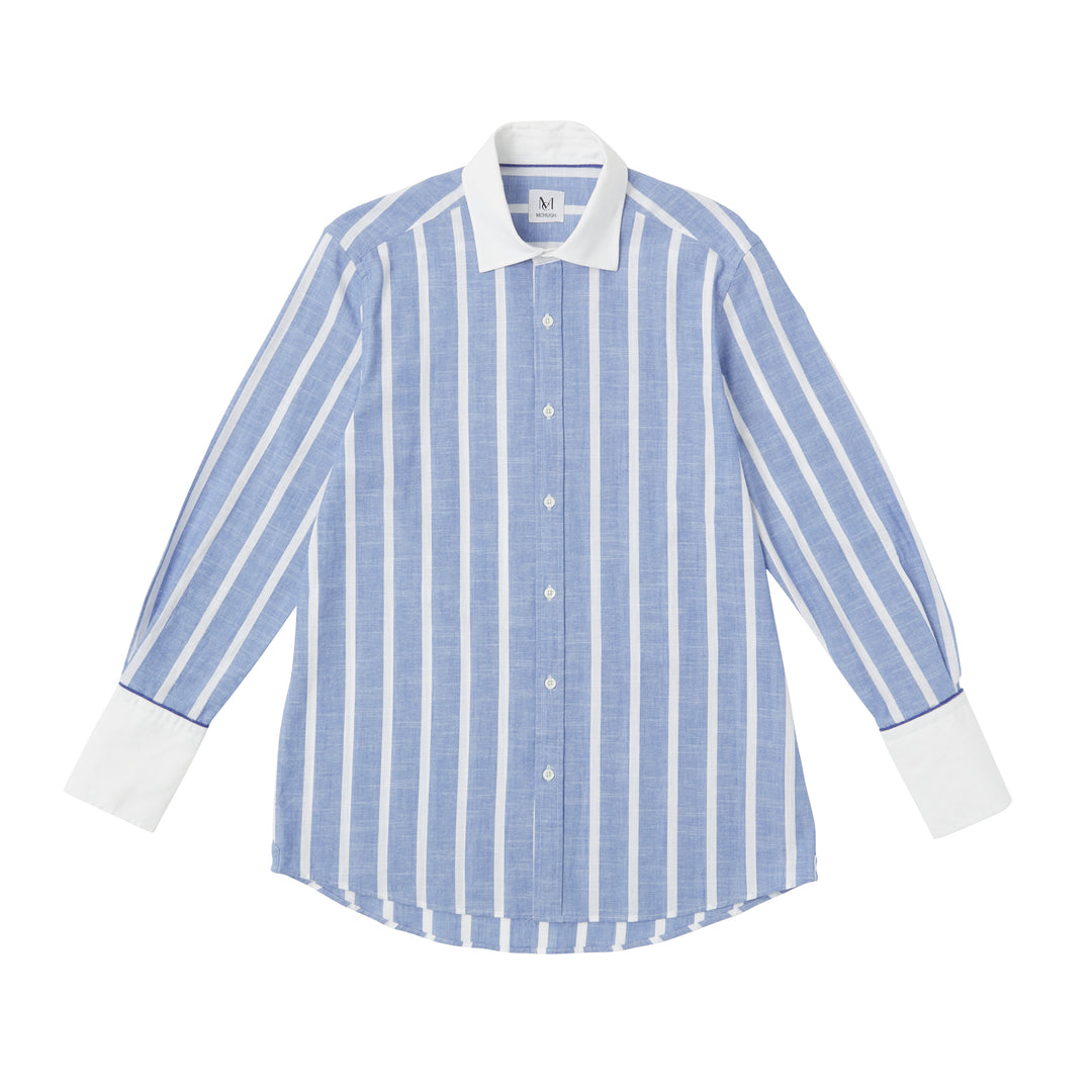 Blue linen stripe shirt
