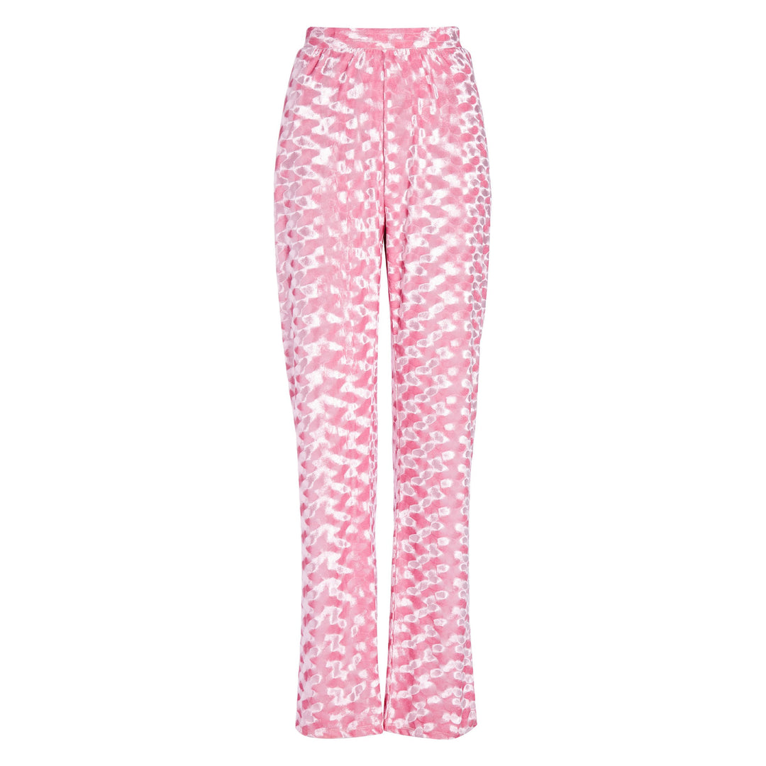 Pink women's velvet trousers