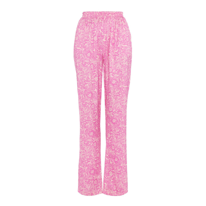 SILK MIX STRAIGHT TROUSERS PINK